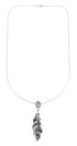 Sterling Silver Turquoise Feather Italian Snake Chain Necklace Set AX129006